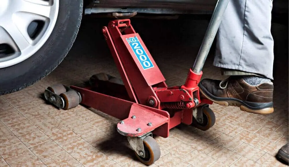 2-ton hydraulic low-profile jack.