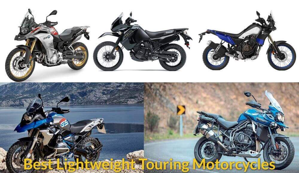 Difference types of lightweight touring motorcycles.