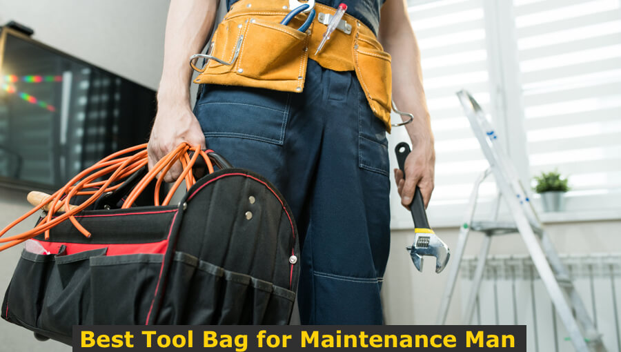 Mechanic carrying maintenance bag for onsite repair.