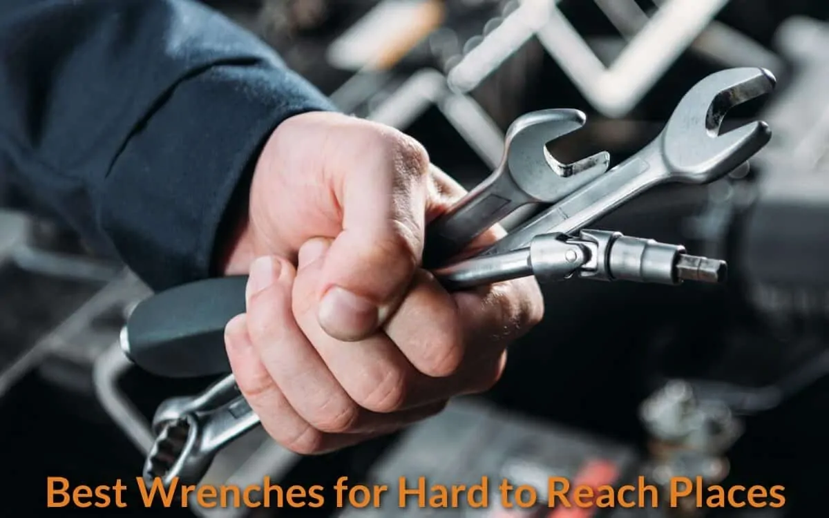 Mechanic holding the special-designed wrenches.