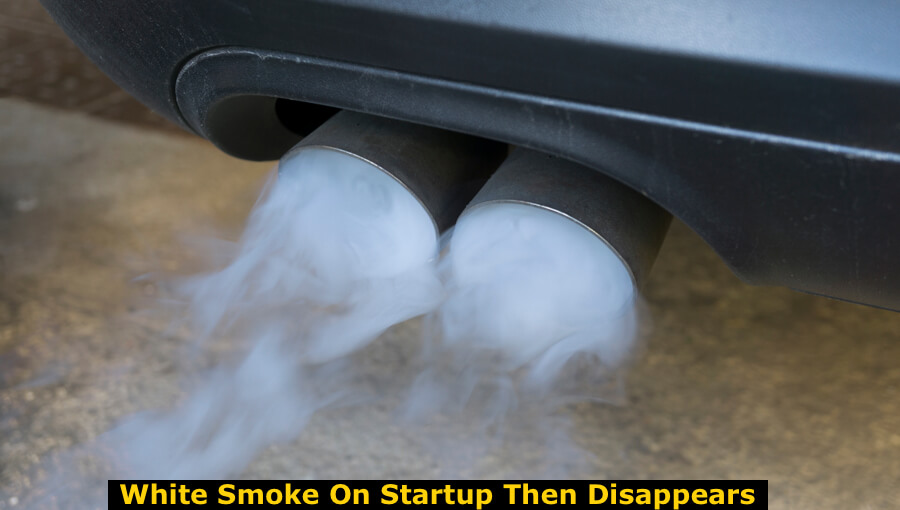 Car generate white smoke when starting engine.