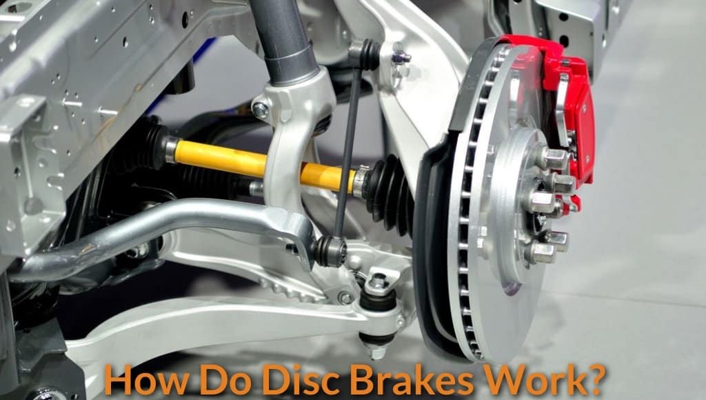 new car disc brake in workshop.